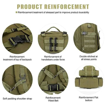 Large Military Tactical Backpack for Men, 40-50L Backpacks for Women, Bug out Bag 3 Days Pack Bags Rucksack with Molle System