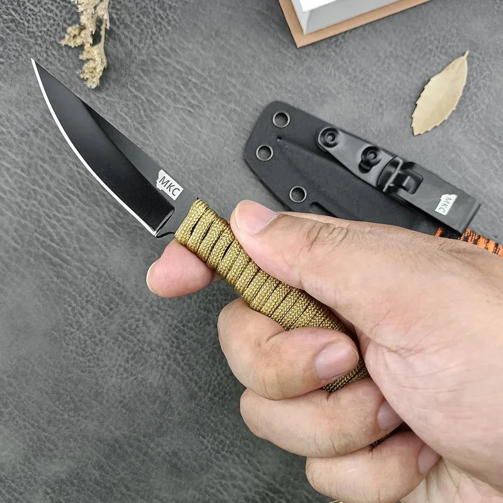 1PC, Montana MKC Fixed Blade Knife for Hiking, Fishing, Hunting, Outdoor Adventure, Self Defense Pocket Knife with Kydex Sheath