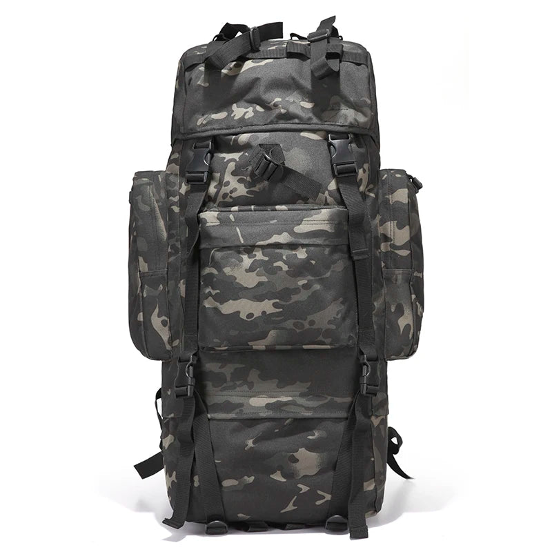 70L Backpack Waterproof Oxford 1000D Mountaineering Backpacks Casual Wear-resisting Camouflage Bag