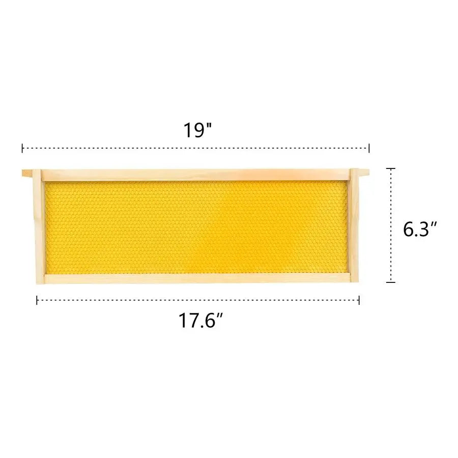 Medium Super Box Wooden Beehive Frames and Beeswax Dipped Plastic Foundations for Beekeeping Unassembled