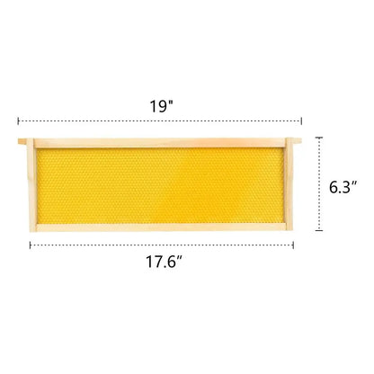 Medium Super Box Wooden Beehive Frames and Beeswax Dipped Plastic Foundations for Beekeeping Unassembled
