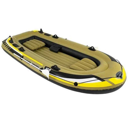 Heavy-Duty Inflatable Boat 4-Person Fishing Raft Set-Green