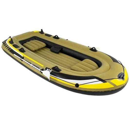 Heavy-Duty Inflatable Boat 4-Person Fishing Raft Set-Green