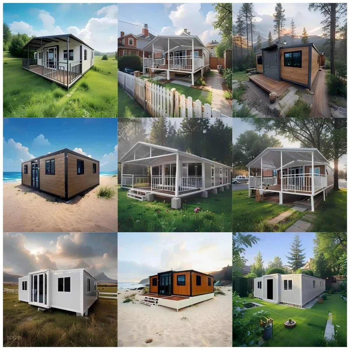 Luxury Foldable Container House with Terrace - Portable Modular Tiny House 1-3 Bedroom Custom Prefab House for Living
