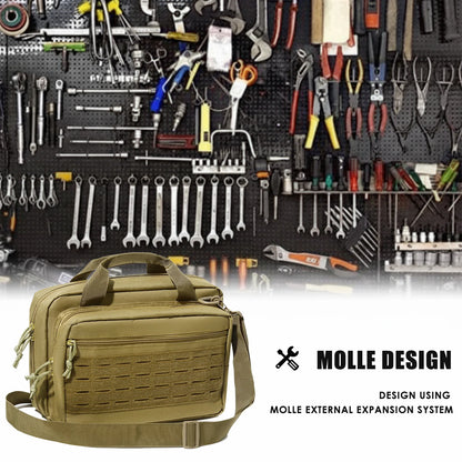 600D Oxford Cloth Tactical Handgun Bag Multiple Pockets Shooting Range Bag Tactical Handbag for Outdoor Hunting