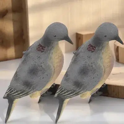 2Pcs Plastic Dove Figurines Simulation Realistic Hunting Bird Decoy