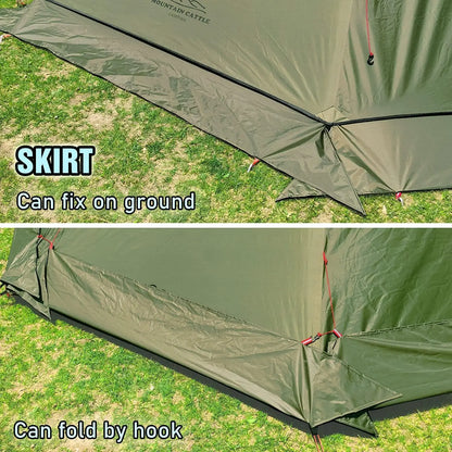 Lightweight 5lb Tipi Hot Tent with Stove Jack, 7'3" Standing Room for Camping and Hiking