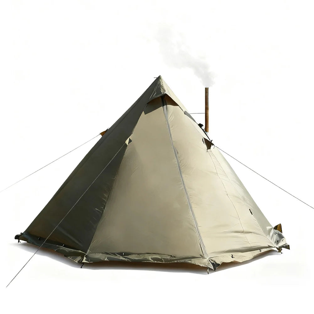 4 Season Camping Hot Tent with Stove Jack Waterproof Tipi Teepee Tent for 2 3 4 Person Winter Fishing Hiking Survival Bushcraft