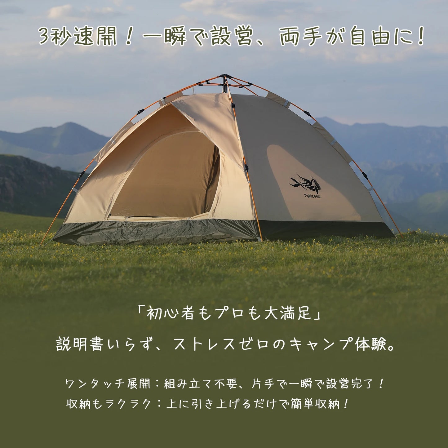 2-4 Person Camping Windproof Tents, Easy To Set Up, lightweight Camping Tent