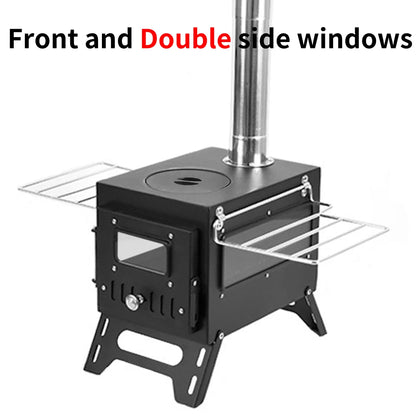Outdoor Camping Wood-burning Stove Wood Burner Stainless Steel Foldable