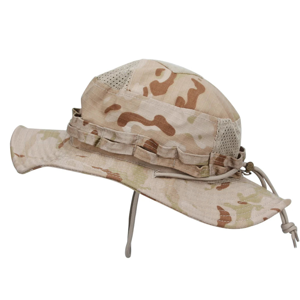 1pc/5pcs Camo Boonie Hat Sunscreen Breathable Bucket Hat Men's Outdoor Hiking Hunting Fishing Windproof Fisherman's Hat
