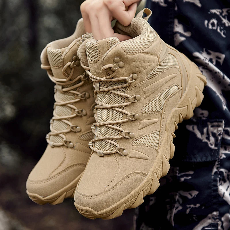 Men's casual tactical boots lightweight side zipper