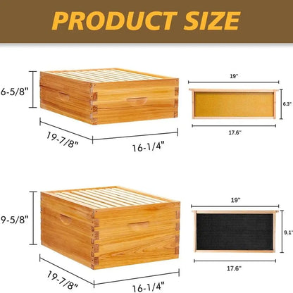 Screened Bottom Board Beehive Kit: 10-Frame with Wax-Coated Foundations, 1 Deep & 1 Medium Box Included