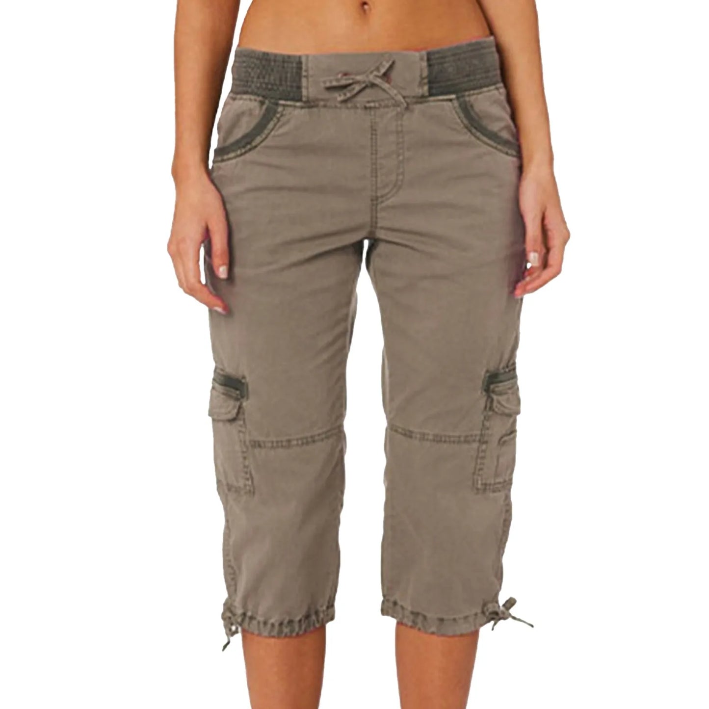 Multi Pocket Trousers Outdoor Y2k Cargo Pants Women Streetwear Sports Cropped Pants Overalls Thin Loose Cargo Shorts Pantalones
