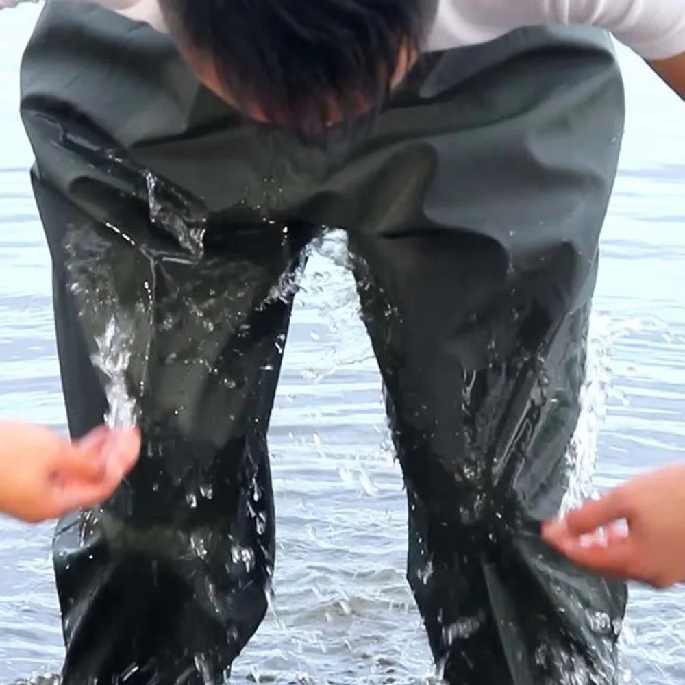 Size 43-47 Hooded Long Sleeve Wader Pants Waterproof Overalls