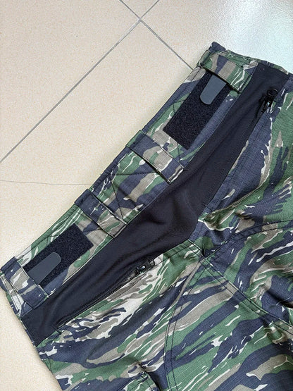 Outdoor Hunting Military Tactics G3 Training Suit, CP Style GEN3 Green Tiger Spot Combat Set, Tactical Top, Tactical Pants Men