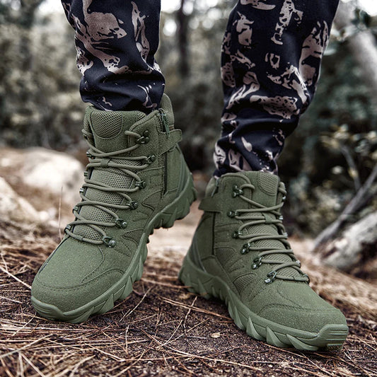 Men's casual tactical boots lightweight side zipper