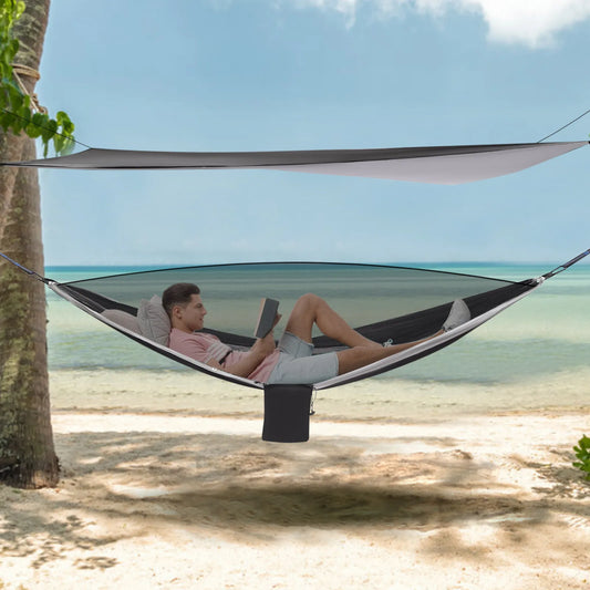 Camping Hammock, Hammocks with Mosquito Net Tent and Rain Fly Tarp, Hammock for Backpacking and Travel