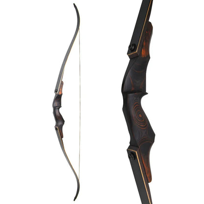 60'' Black Hunter Archery Recurve Bow 40-60lbs Bamboo Core Limbs Wooden Riser for Right Hand American Hunting Split Takedown Bow