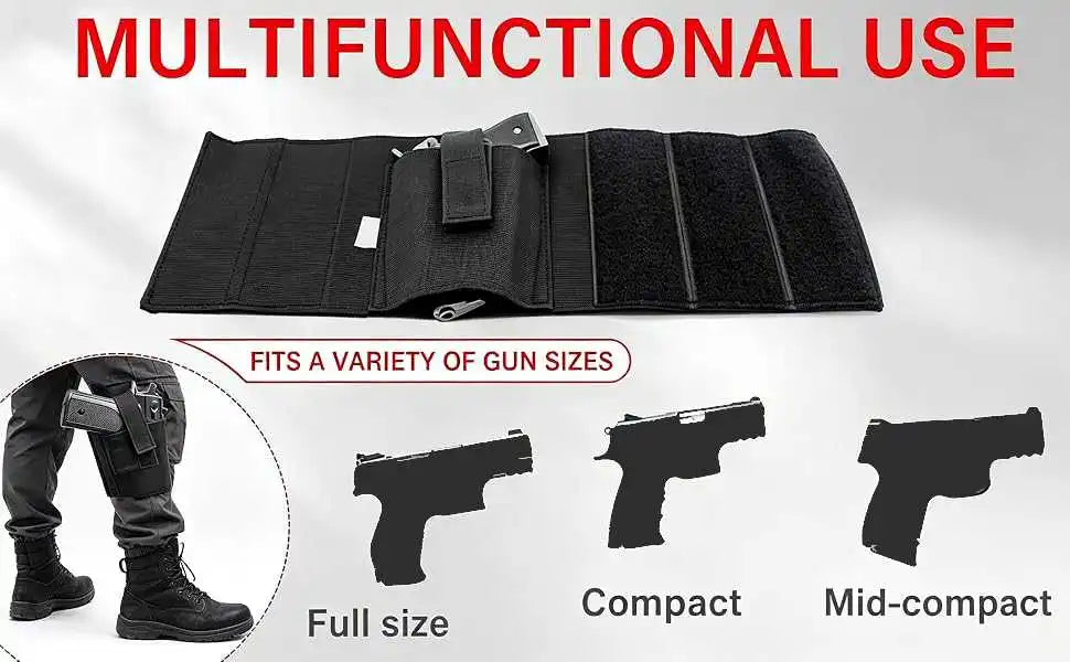Ankle Holster Concealed Carry Gun Holster Ambidextrous Tactical Leg Holster with Spare Pocket for Subcompact Pistol