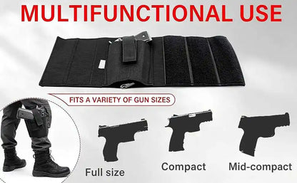 Ankle Holster Concealed Carry Gun Holster Ambidextrous Tactical Leg Holster with Spare Pocket for Subcompact Pistol