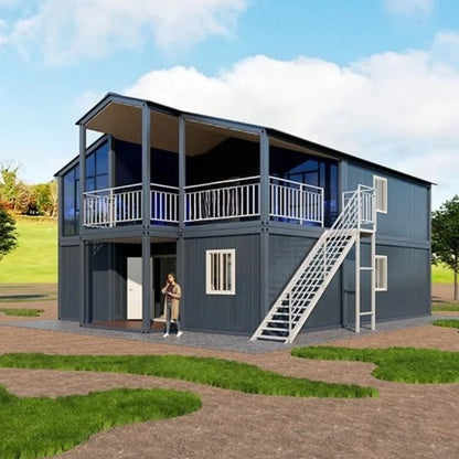 Luxury Foldable Container House with Terrace - Portable Modular Tiny House 1-3 Bedroom Custom Prefab House for Living
