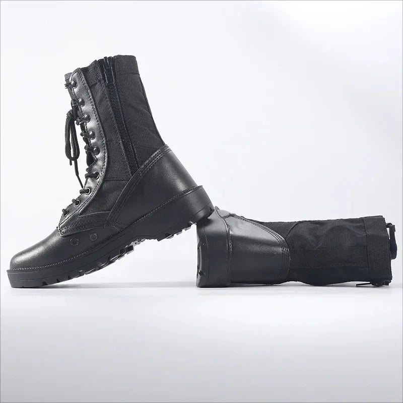 Cowhide Men Tactical Desert Boots Outdoor Combat Lightweight Non-Slip Hiking