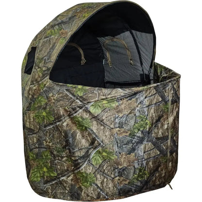 2-Person Transparent Hunting Shelter with Integrated Seating for Deer and Turkey Hunting