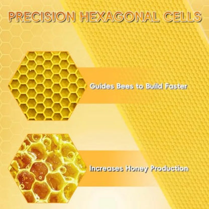 Natural Beeswax Coated Bee Frame Medium Foundation Sheets, Food-Grade Plastic Bee Hive Foundation for Medium Super Frames