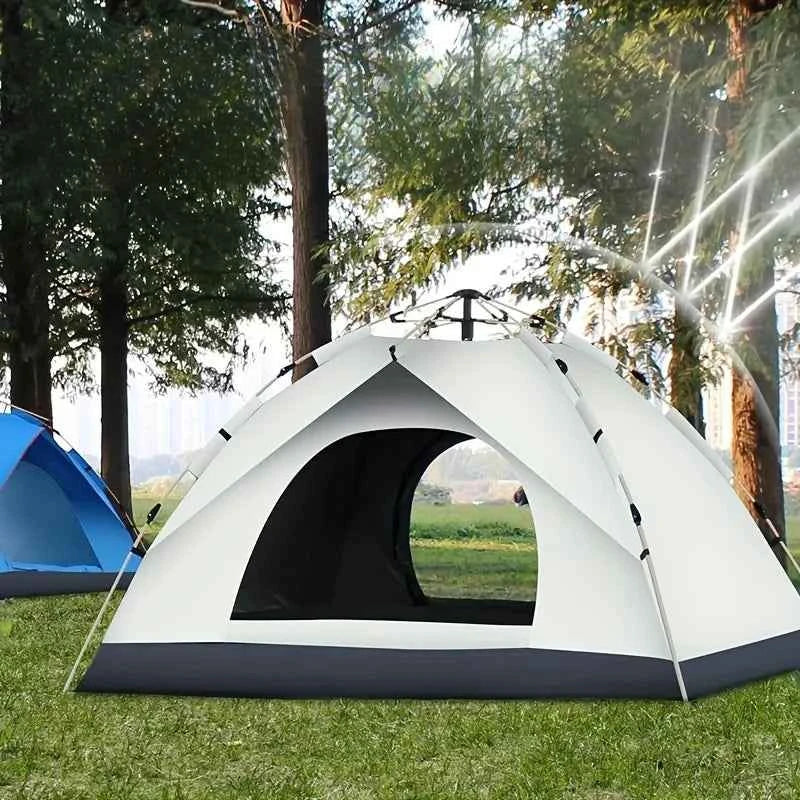Small Silver Compact Auto-Tent - Quick 60-Second Setup Sunshade for 3-4 People, All-Weather & Portable