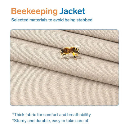 Bee Suit - Beekeeping Jacket for Men & Women - Beekeeper Jacket with Beekeeping Gloves and Veil Hood -Shallow Coffee