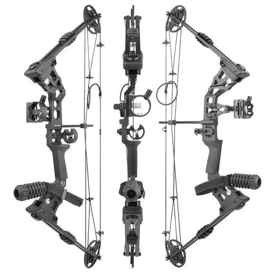 Compound Bow Set 20-70lbs Adjustable 320FPS 80% Let-off RH LH for Hunting Target Shooting Archery Practice Use