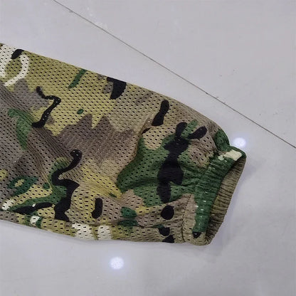 Men Fishing Hiking Sets Outdoor Tactical Mesh Hoodie Mosquito-Proof Set Camping Jacket Elastic Waistband Hunting Pants Men Kids