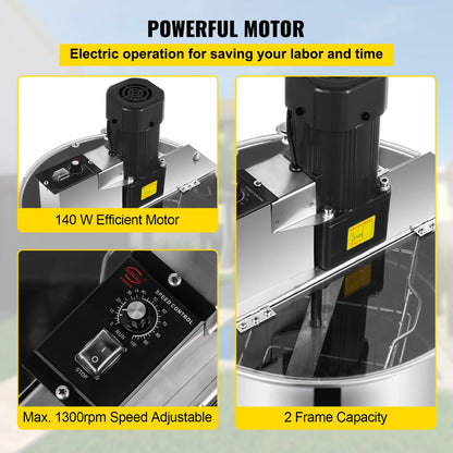 Honey Extractor 2 3 4 Frame Manual Electric Stainless Steel Honeycomb Spinner Crank Centrifuge Beekeeping Equipment