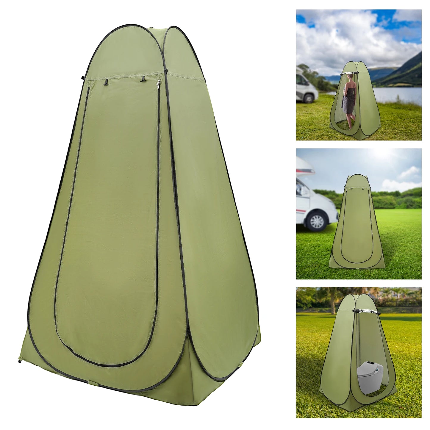 Portable Toilet Tent for Hiking Outdoor Camping Privacy Shelter Waterproof 1.2×1.2×1.9m for Hiking Picnics Fishing Camping