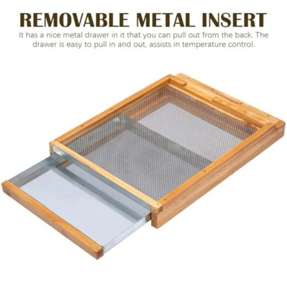 Honey Lake Langstroth Bee Hive Metal Screened Bottom Board Dipped in 100% Beeswax with Entrance Reducer, Screen Bottom Board fo