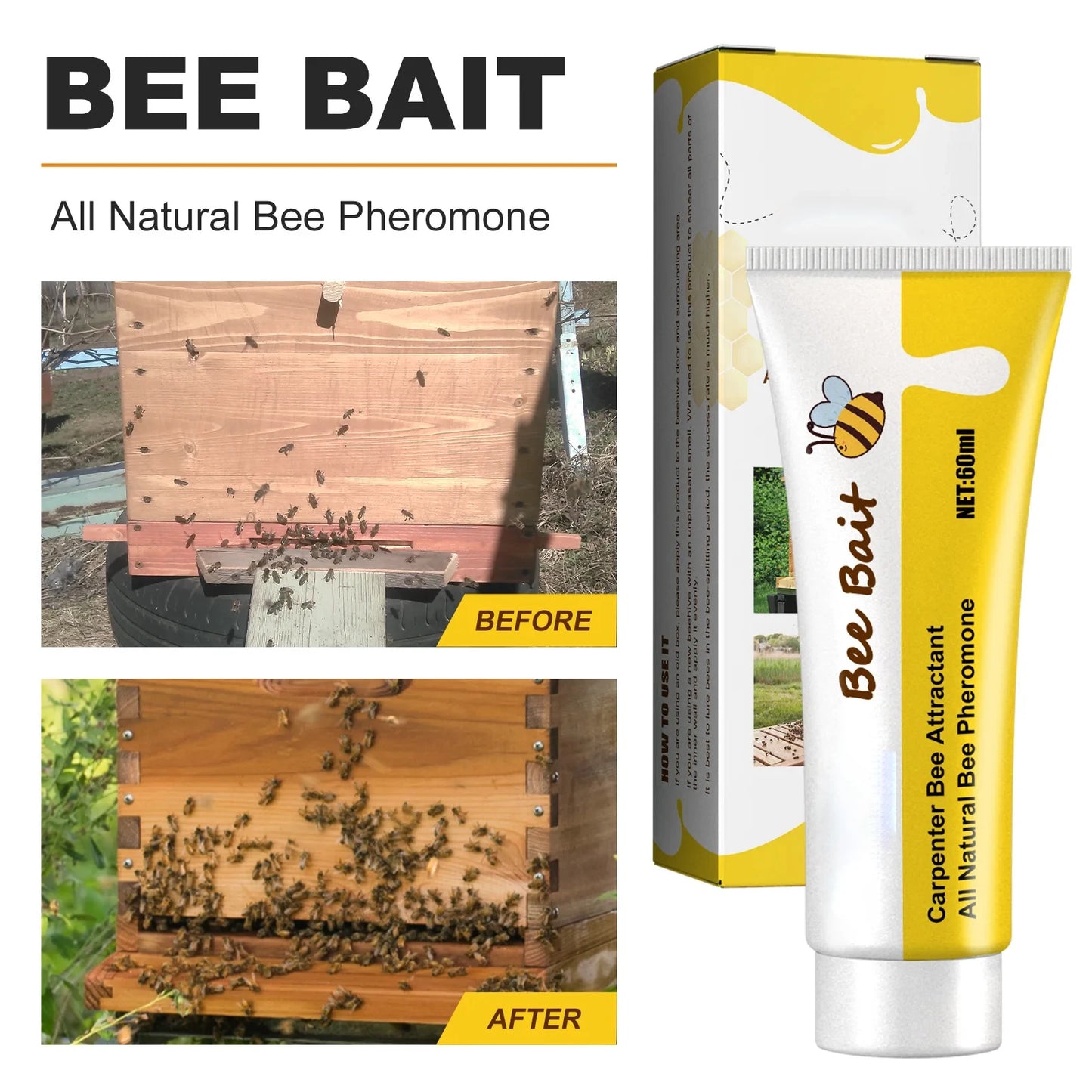 Beekeeping Bee Attractant Bait - Easy Catching Bee Queen Pheromone Lure Swarm Commander Attraction