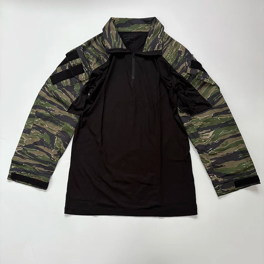 Outdoor Hunting Military Tactics G3 Training Suit, CP Style GEN3 Green Tiger Spot Combat Set, Tactical Top, Tactical Pants Men