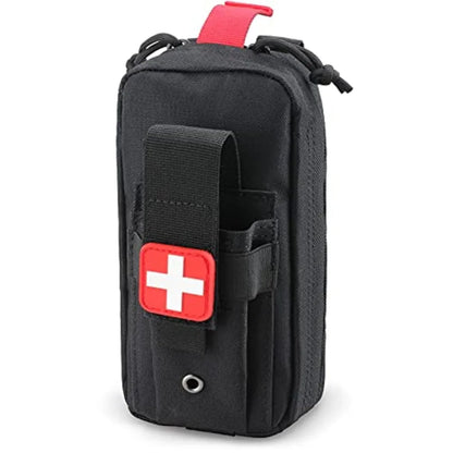 Tactical MOLLE Medical Pouch, Rip-Away EMT First Aid Pouch IFAK Trauma Kit Everyday Carry Survival Bag Include Cross Patch