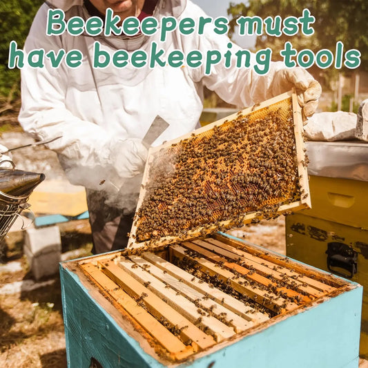 12 PCS BeeKeeping Starter Kit Beekeeping Supplies, Honey Bee Hive Tools Bee Smoker Kit  for Beginners & Professionals