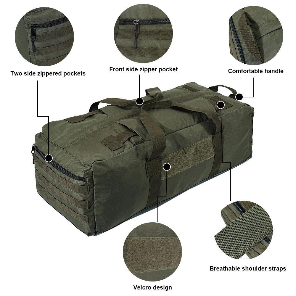 Tactical 80L Large Capacity Backpack Hunting Gear Training Sports Fitness Travelling Handbag Mobile Shoulder Bag