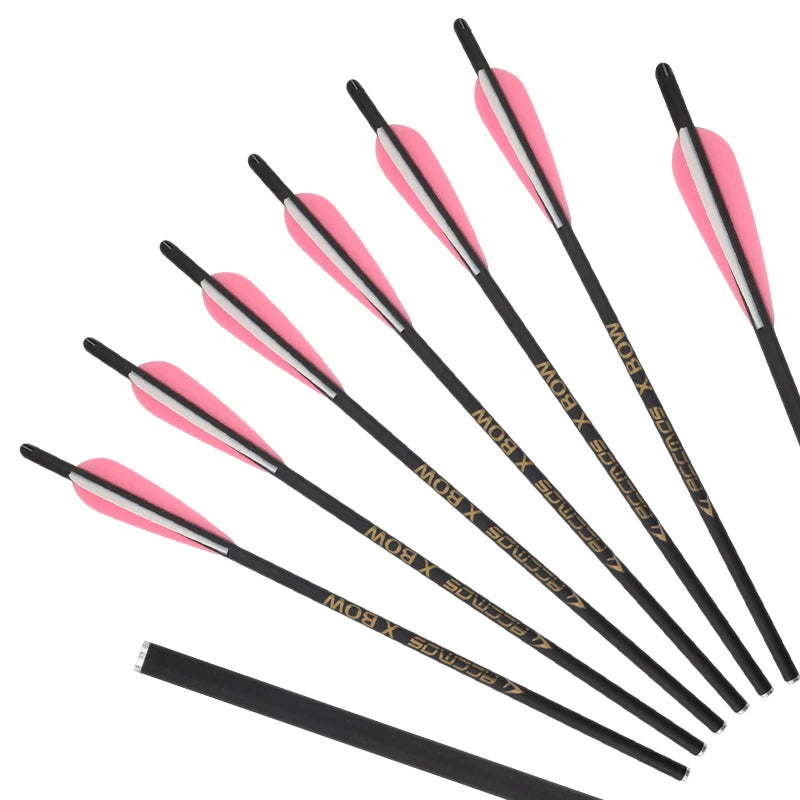 16/18/20/22 Inches ACCMOS 8.8mm Mixed Carbon Crossbow Arrows with Nock & Inserts Archery Hunting Bolts 12pcs