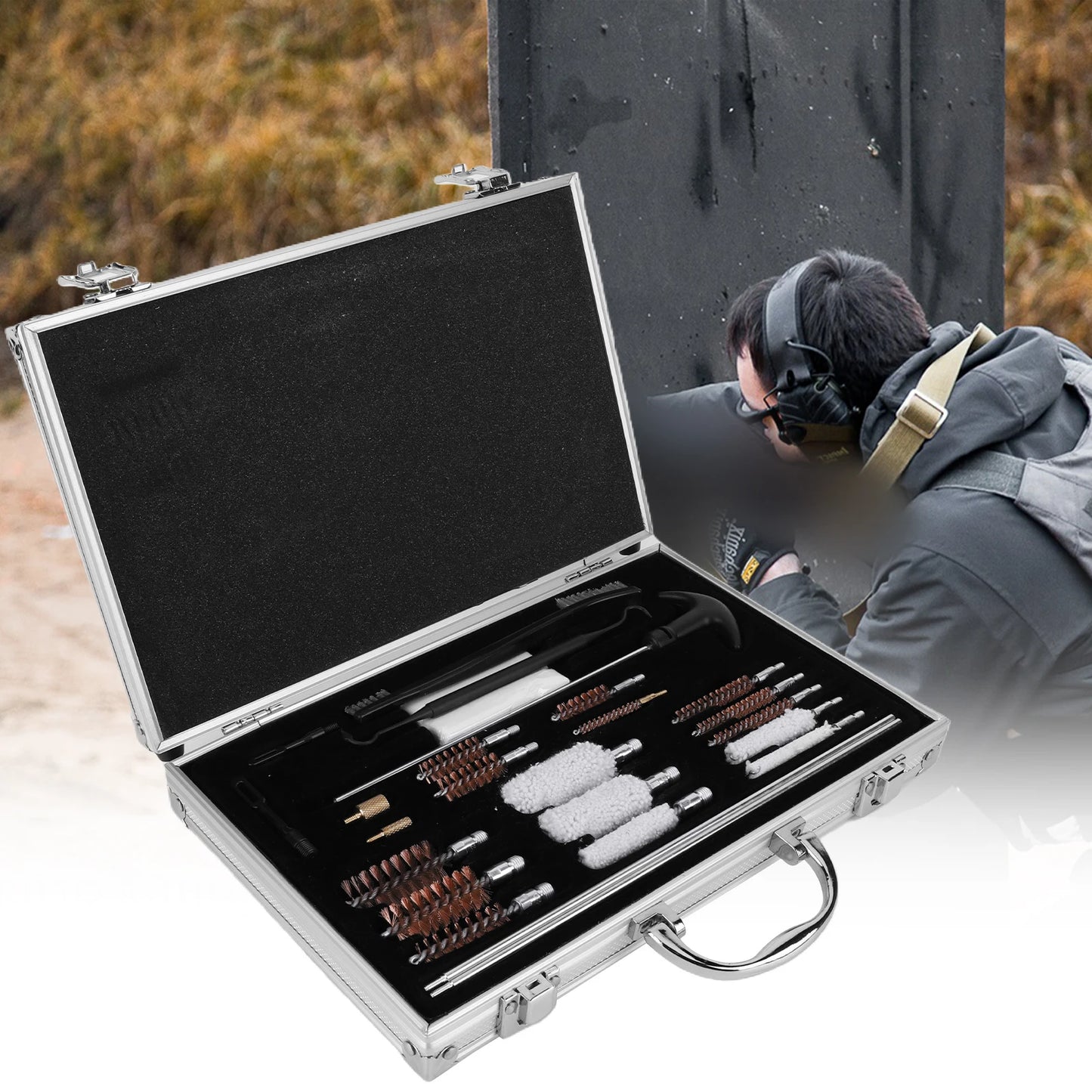 Gun Barrel Brush Box Set Gun Brush Pipe Cleaning Tools Kit Barrel Brush Tool for  Pistol Handgun Shotgun Cleaning Kit Tool