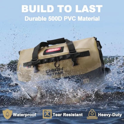 Waterproof Duffel Bag 25L/40L/60L Heavy-Duty Roll-Top Dry Bag for Motorcycle Travel Camping Boating Kayaking Outdoor Adventure
