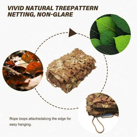 Woodland Camo Netting Military Camouflage Cover for Hunting, Camping, Hideout