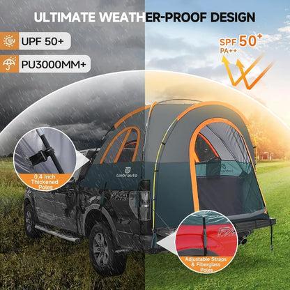 Truck Bed Tent 5.56ft: Easy Set Up Umburato Pickup Truck Tents for Camping Waterproof PU3000mm Canopy for Truck Camper Portable