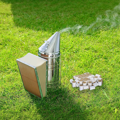 Bee Hive Smoker Kit – Stainless Steel, Heat Shield & 54 Pellets, Beekeeping Essentials for Beginners & Pros