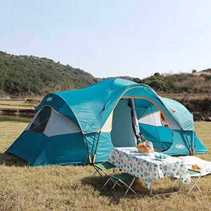 Camping Tent 10-Person-Family  5 Large Mesh Windows Double Layer 2 Room Waterproof
