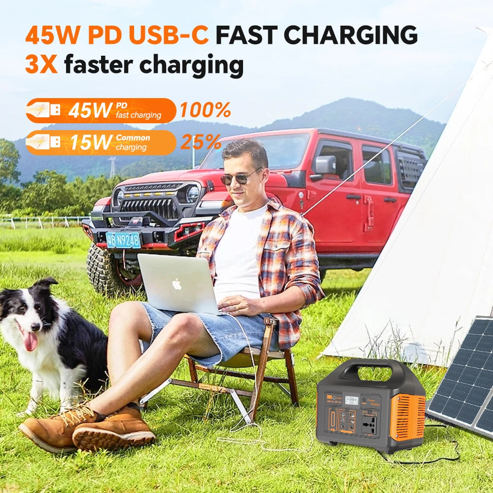 Gaiaray 500W 300W Portable Power Station 460.8Wh LiFePO4 Battery Charging Station 110V Solar Generator Emergency Power Bank for Camping Travel