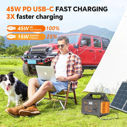 Gaiaray 500W 300W Portable Power Station 460.8Wh LiFePO4 Battery Charging Station 110V Solar Generator Emergency Power Bank for Camping Travel